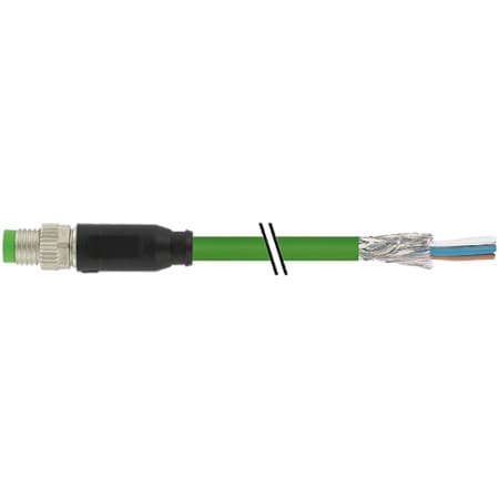 Murrelektronik M8 MALE 0 Degree SHIELDED, ETHERCAT, 791 PUR 1x4xAWG26 shielded gn 1.0 7000-08811-7910100
